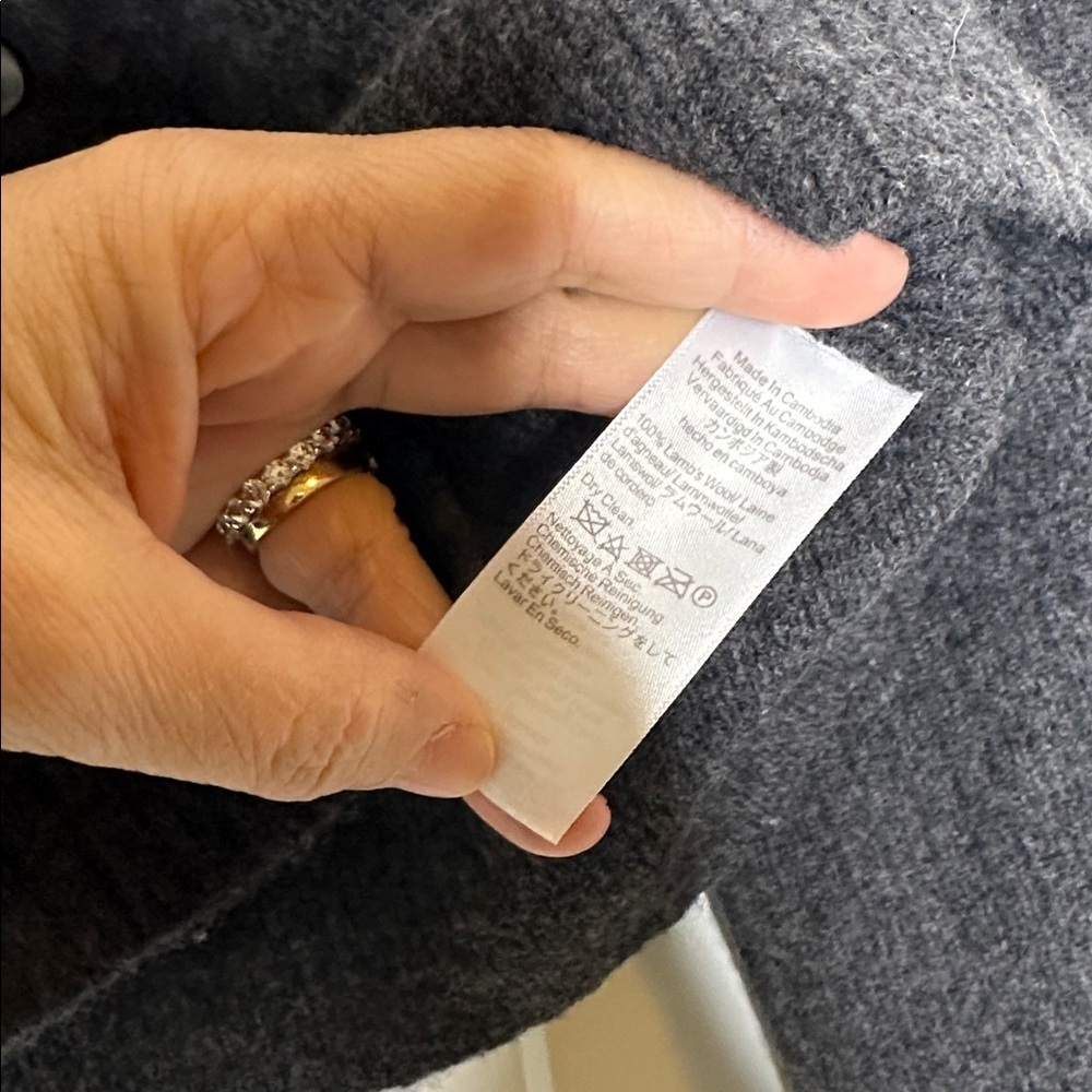 JCrew Milano cinched-waist cardigan, charcoal SzSmall - Picture 8 of 10